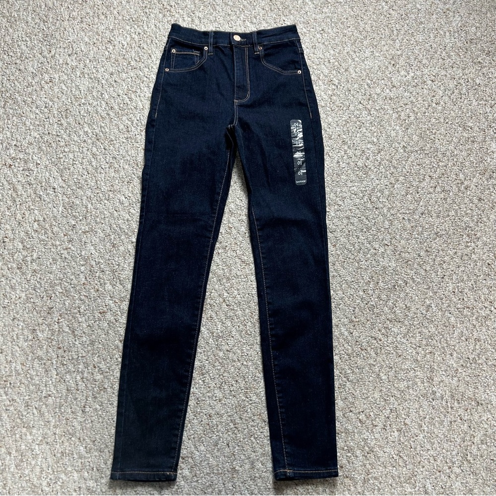 Garage NWT Ultra High Rise Skinny Jeans Juniors 1 Premium Blue Dark Wash Denim